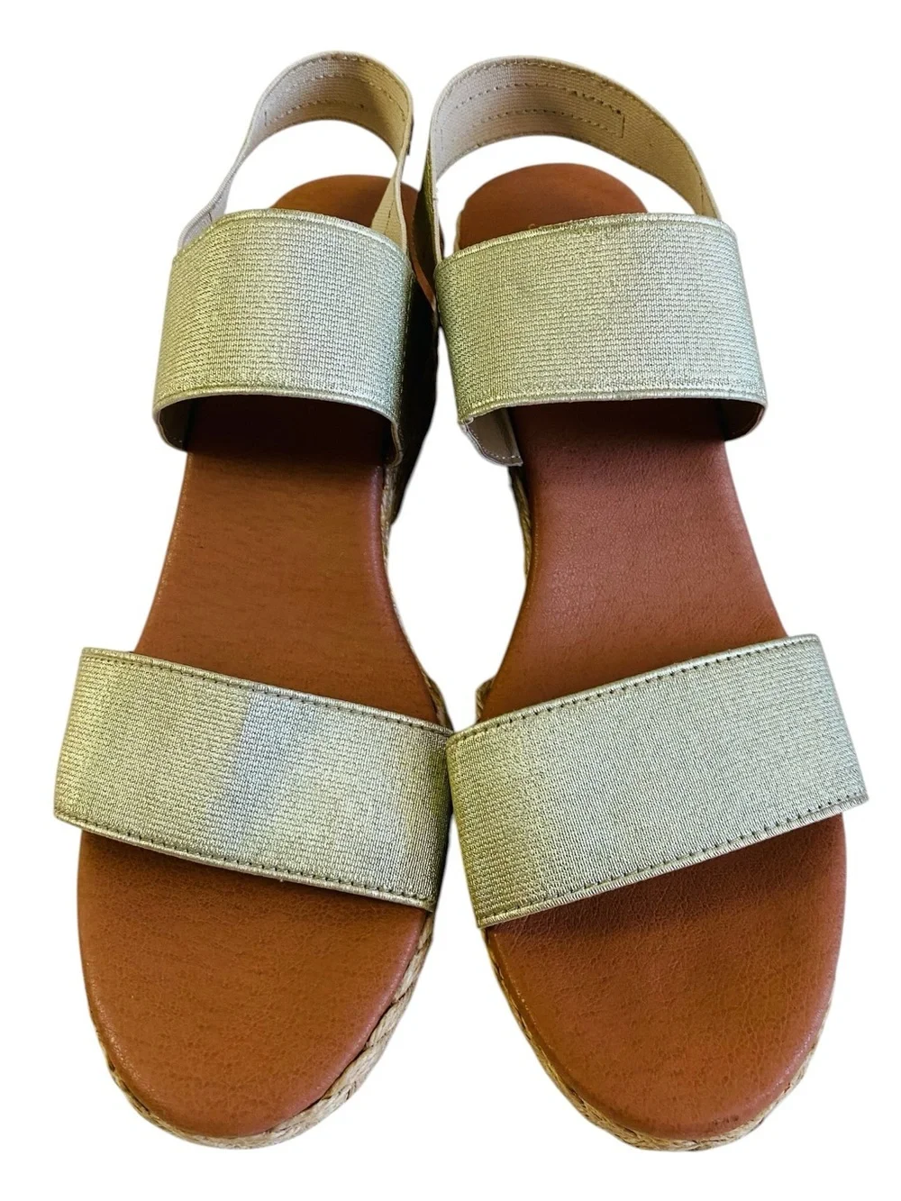 Tommy Bahama Sakura Metallic Sage Green Espadrille Wedge Sandals Size 10